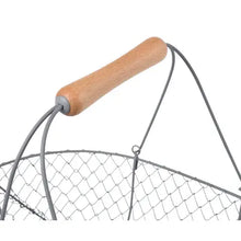 Load image into Gallery viewer, Wire basket with wooden handle and brand tag on a white background | Burgon and Ball | Hadley Green Home