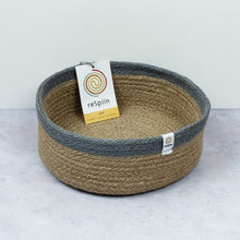 Load image into Gallery viewer, Jute Medium Shallow Basket – Natural/Grey