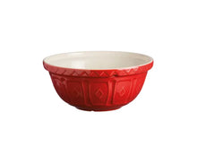 Load image into Gallery viewer, Red Classic Mason cash ceramic mixing bowl with textured design on a white background | Hadley Green Home