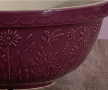 Load image into Gallery viewer, Maroon Purple Mason Cash ceramic bowl with floral embossing on a textured surface | Hadley Green Home