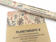 Load image into Gallery viewer, Roll of Planetwrapit eco-friendly wrapping paper on a white background