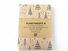 Load image into Gallery viewer, Planetwrapit eco-friendly wrapping paper with tree design on a white background |Hadley Green Home