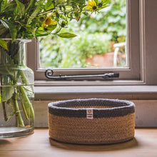 Load image into Gallery viewer, Jute Medium Shallow Basket – Natural/Grey