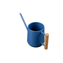 Load image into Gallery viewer, Blue watering can with a wooden handle on a white | Burgon and Ball | Hadley Green Home