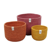 Load image into Gallery viewer, ReSpiin baskets, set of 3 'fire' sustainable jute | Little Twidlets