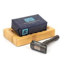 Load image into Gallery viewer, Charcoal & Cracked Black Pepper Shaving Soap