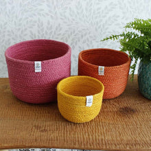 Load image into Gallery viewer, ReSpiin baskets, set of 3 'fire' sustainable jute | Little Twidlets