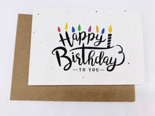 Load image into Gallery viewer, Birthday card with 'Happy Birthday to You' text and colorful candles on a white background | Planetwrapit | Hadley Green Home
