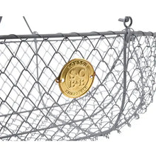Load image into Gallery viewer, Wire basket with wooden handle and brand tag on a white background | Burgon and Ball | Hadley Green Home