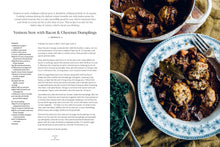 Load image into Gallery viewer, Recipe page for Venison Stew with Bacon & Chestnut Dumplings featuring a dish on a plate. | Hadley Green Home