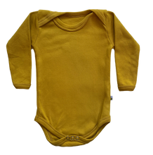 Load image into Gallery viewer, Beeboobuzz Long sleeved Baby Vest mustard. organic cotton | Hadley Green Home
