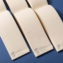 Load image into Gallery viewer, Set of beige notebooks with 'Coffee Notes' text on a blue background | Little Twidlets