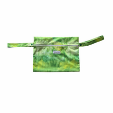 Load image into Gallery viewer, Bebeboo Green and yellow patterned wet bag pouch with a zipper on a white background | Hadley Green Home
