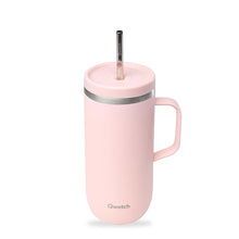 Load image into Gallery viewer, Pink insulated mug with a straw on a white background | Little Twidlets