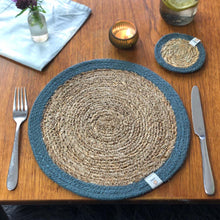 Load image into Gallery viewer, Set of 6 Seagrass & Jute Tablemats - Natural/Grey table display| Hadley Green Home
