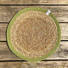 Load image into Gallery viewer, Set of 6 Seagrass & Jute Tablemats - Natural/Green | Hadley Green Home