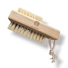 Load image into Gallery viewer, Wooden brush with natural bristles and rope handle on a white background, featuring the ecojiko brand | Hadley Green Home