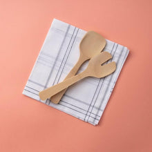 Load image into Gallery viewer, Two wooden spoons on a striped cloth with a pink background | Little Twidlets