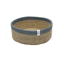 Load image into Gallery viewer, Jute Medium Shallow Basket – Natural/Grey