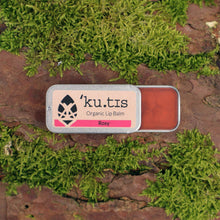 Load image into Gallery viewer, 'ku.tis' organic lip balm in a tin on a natural background with green moss | Hadley Green Home