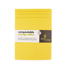 Load image into Gallery viewer, Compostable sponge cloth yellow eco living | Little Twidlets