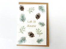 Load image into Gallery viewer, Greeting card with pinecones and foliage design on a white background | Planet Wrap It | Hadley Green Home