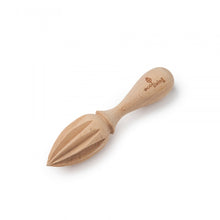 Load image into Gallery viewer, Wooden citrus press reamer with 'eco living' branding on a white background | Hadley Green Home
