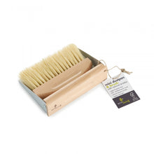 Load image into Gallery viewer, A mini dustpan and brush set from Eco Living made of beech wood with natural vegan tampico bristles, displayed on a white background | Hadley Green Home