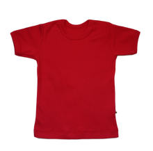 Load image into Gallery viewer, A short-sleeved red t-shirt for children made from organic cotton in the uk | Hadley Green Home