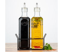 Load image into Gallery viewer, Kilner Set Of 2 Oil Bottles & Metal Rack 0.6 Litre | Kilner | Hadley Green Home