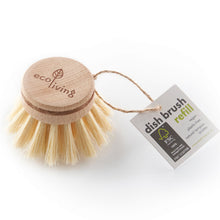 Load image into Gallery viewer, Eco living branded replaceable dish brush head with tag and FSC details | Hadley Green Home
