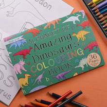 Load image into Gallery viewer, Alphabet of Amazing Dinosaurs Colouring Book Button and Squirt | Hadley Green Home