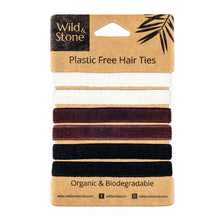 Load image into Gallery viewer, Plastic Free Hair band Ties -Natural. Pack of Six little twidlets