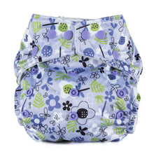 Load image into Gallery viewer, A Baba & Boo reusable cloth nappy with a dragonfly print, featuring popper fastenings and a pocket for inserts. | Hadley Green Home