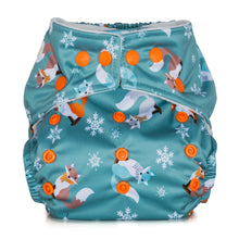 Load image into Gallery viewer, Baba and Boo One Size Nappy - NEW Prints Little Twidlets Frosty Foxes