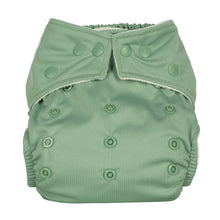 Load image into Gallery viewer, baba and boo reusable one size cloth nappy little twidlets sage green