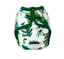 Load image into Gallery viewer, Bebeboo Reusable nappy Wrap cover print Little twildletswintergreen wrap