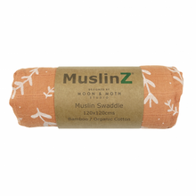 Load image into Gallery viewer, MuslinZ Bamboo/Organic Cotton Muslin Swaddle 120x120cm