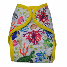 Load image into Gallery viewer, Seedling baby reusable nappy Sandy reef Little Twidlets