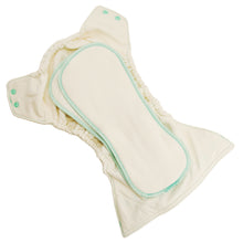 Load image into Gallery viewer, Thirsties_Natural_OS_Fitted_Plum cloth nappy little Twidlets inside