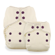 Load image into Gallery viewer, Thirsties_Natural_Newborn_Fitted_Snapdown_Plum