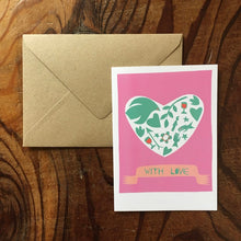 Load image into Gallery viewer, With Love card hannah Day, shrewsbury Little Twidlets