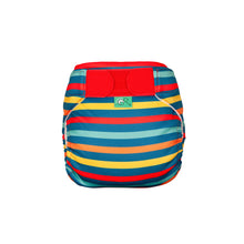 Load image into Gallery viewer, Tots Bots Reusable Swim Nappy Little Twidlets Rainbow stripes