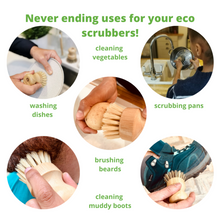 Load image into Gallery viewer, Ecojiko Bamboo Pot Scrubbers (pair)