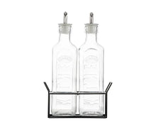 Load image into Gallery viewer, Kilner Set Of 2 Oil Bottles &amp; Metal Rack 0.6 Litre | Kilner | Hadley Green Home
