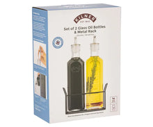 Load image into Gallery viewer, Kilner Set Of 2 Oil Bottles &amp; Metal Rack 0.6 Litre | Kilner | Hadley Green Home
