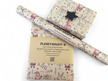 Load image into Gallery viewer, Planetwrapit eco-friendly wrapping paper with Christmas designs on a white background |Hadley Green Home

