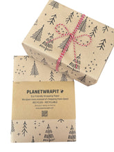 Load image into Gallery viewer, Eco-friendly wrapping paper with tree design and 'Planetwrapit' branding. |Hadley Green Home
