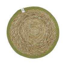 Load image into Gallery viewer, Set of 6 Seagrass &amp; Jute Tablemats - Natural/Green | Hadley Green Home
