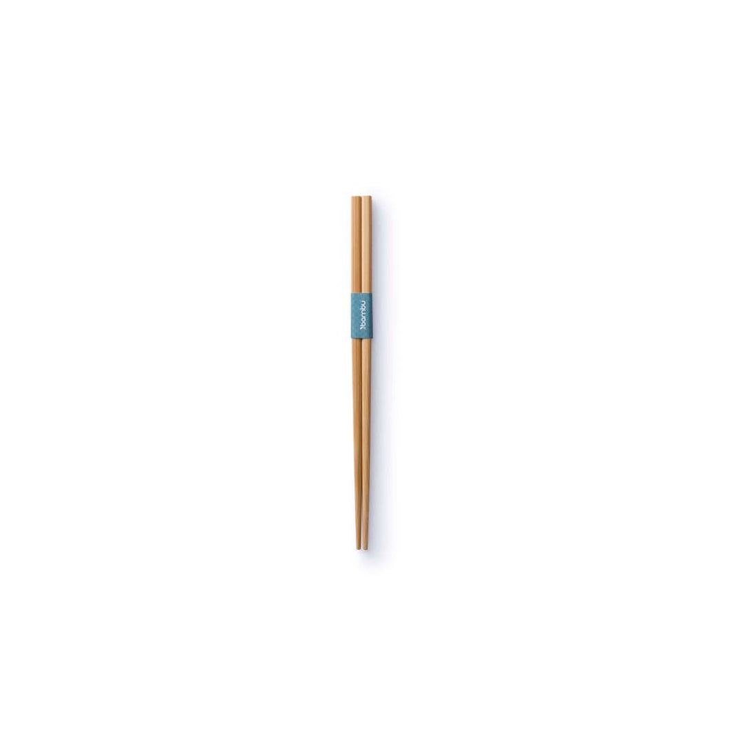 Pair of wooden chopsticks with a blue label on a white background | Little Twidlets